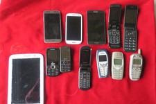 11 Phones and 1 Tablet - Unknown Condition - FOR PARTS OR REPAIR