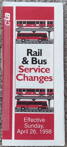 CTA Chicago Rail & Bus Service Changes April 1998