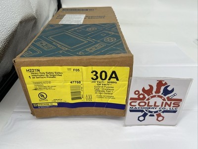 Square D H221N 30A 2P 3W 240VAC Heavy Duty Fusible Safety Switch NEMA Type 1