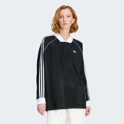 adidas women 3-STRIPES JACQUARD LONG SLEEVE TEE