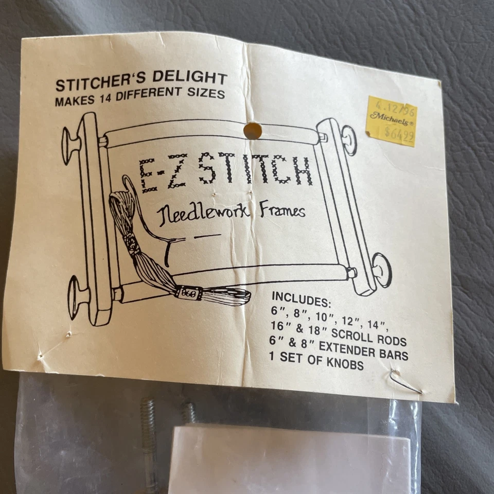 Stitcher's Delight E-Z Stitch Needlework Scroll Frames Oak 14 Sizes No Knobs - Image 4 of 4