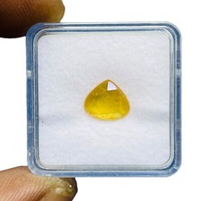 1.1 Cts Natural Yellow Sapphire 7.2x8.2mm Pear Flat Cut Sparkling Loose Gemstone
