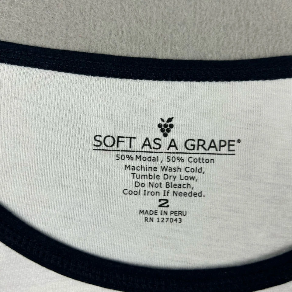 Camiseta de béisbol MLB New York Yankees para mujer 2X azul blanco mangas 3/4 nueva con etiquetas Foto 3 de 4