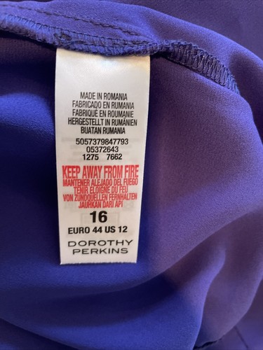 Dorothy Perkins Sleeveless Blouse PeekaBoo Back US Size 12 Indigo Blue CUTE! - Picture 5 of 5