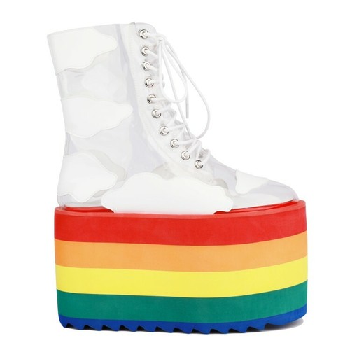 rainbow platform shoes