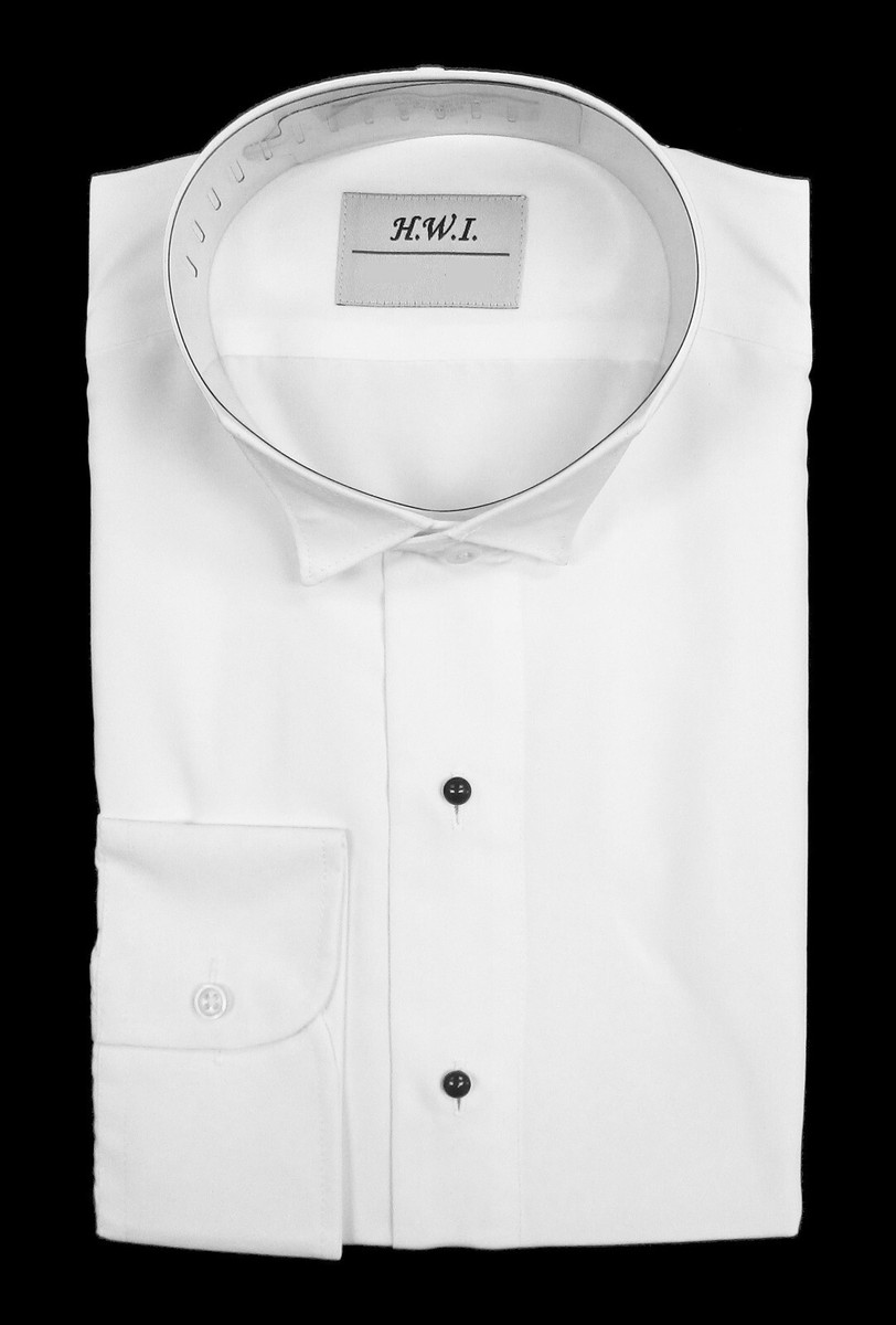 New Boy's Medium White Wing Collar Tuxedo Dress Shirt Formal