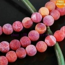 10mm 15''Natural red Frost Agate Onyx Gem Round Loose Bead