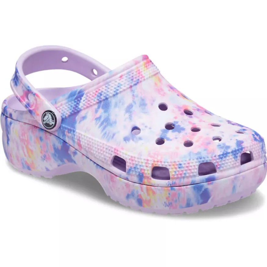 Tie dye top crocs for women