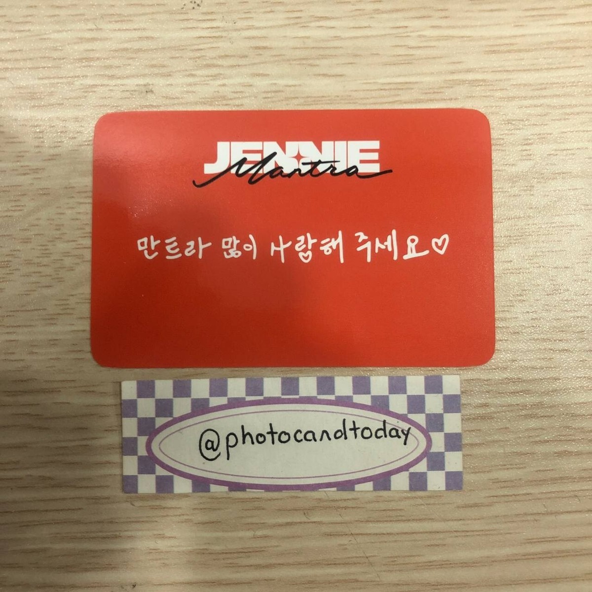 BLACKPINK JENNIE MANTRA POB PRE-ORDER OFFICIAL PHOTOCARD BLINK