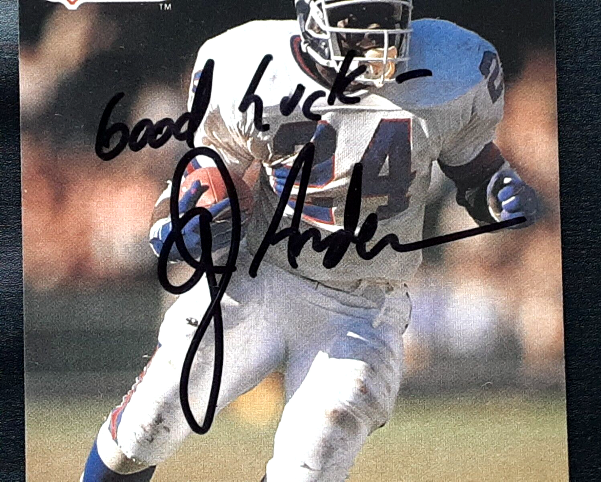 OTTIS O.J. ANDERSON GIANTS CARDINALS RB AUTOGRAPHED SIGNED