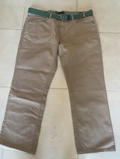 Weatherproof Classic Straight Men's 38W 30L Belted Pants Beige Khaki 5 Pockets