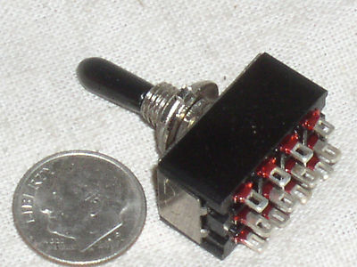 RUBBER HANDEL MINI TOGGLE 4PDT 4P2T ON-ON 4 MULTI POLE SWITCH 125V 6A 6 AMPS USA