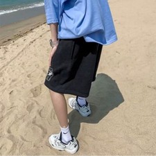 Unisex Shorts Pants Loose Sports Wide-Leg College Oversize Brand Half Slimming