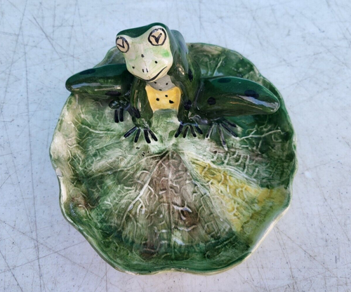 California Pottery Frog Lily Pad Ashtray Dish GREYSON POTTERIES Laguna 1950s - Picture 4 of 18