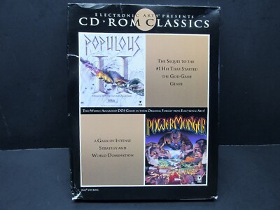 Populous II & Power Monger, PC, CD-ROM, Electronic Arts, 1991, CIB, Never Used
