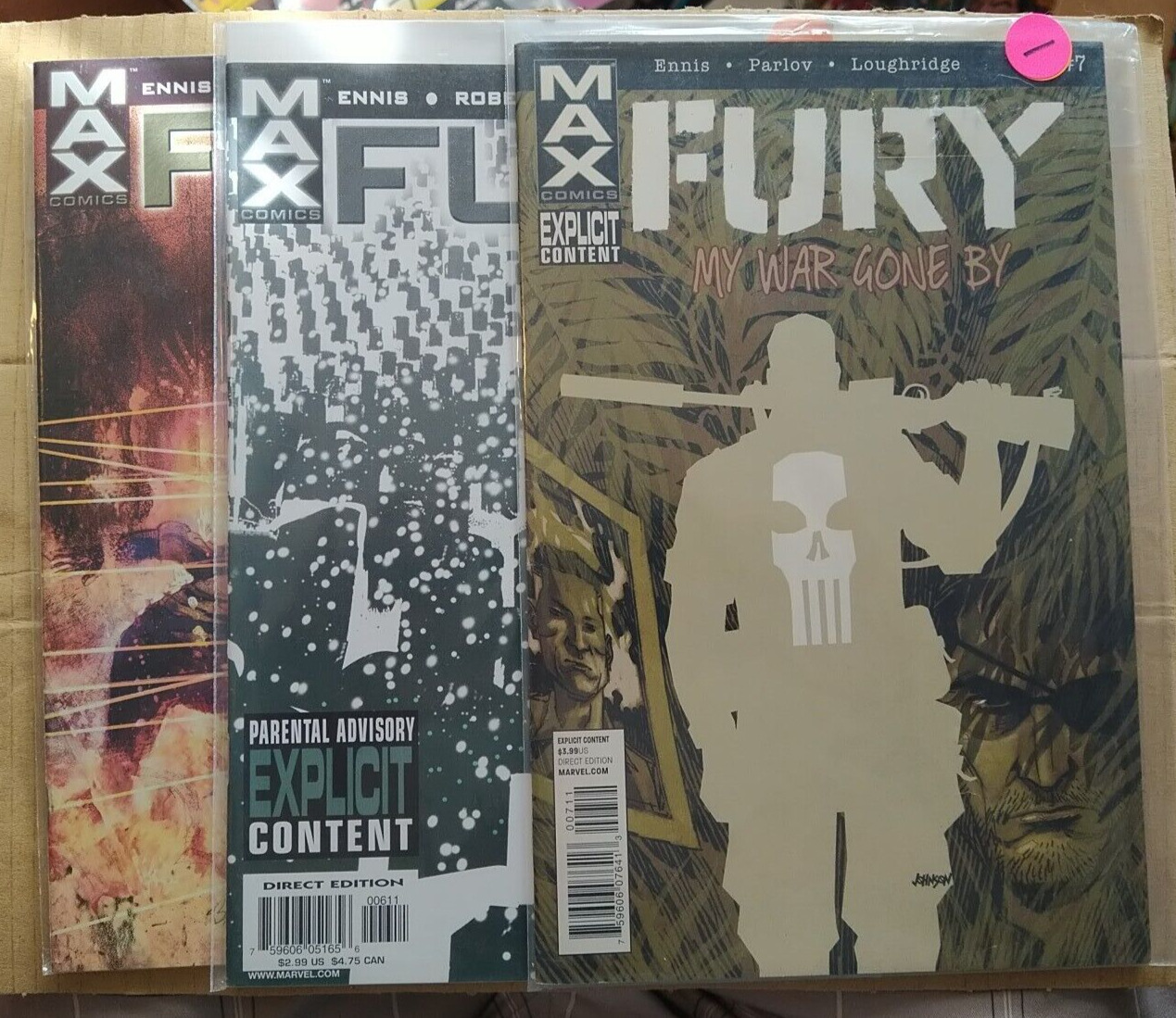 FURY MAX 5, 6, 7 Lot of 3 Ennis Marvel Comics 2001 2012 My War Gone By Punisher