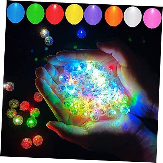 50 Pcs 5 Balloon Lights, LED Assorted Colors Ball Lights, 50PCS Mixed Colors