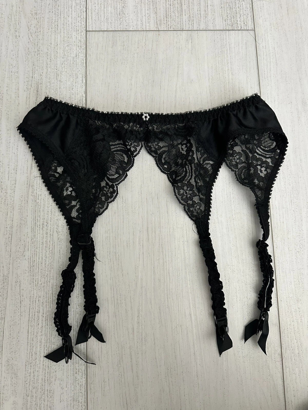 Porte jarretelles vintage Christian Dior Intimates dentelle noire taille S