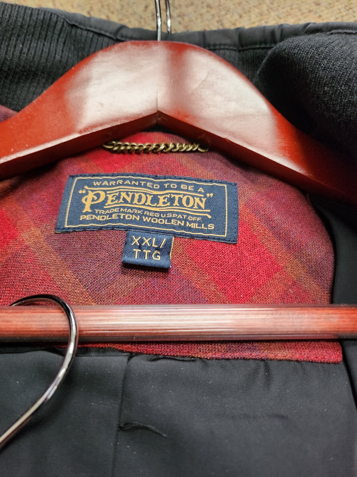 Men's Pendleton Wool Coat Jacket with removeable … - image 10