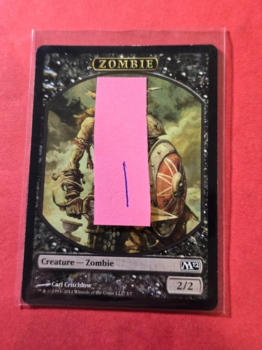 2011 Magic The Gathering Magic 2012 Tokens #3 Zombie, C, NF, Blk, cd1 - Picture 3 of 3