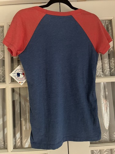 Women's New Era Heathered Royal Chicago Cubs Tri-Blend Raglan V-Neck T-Shirt - 第 5/5 張圖片