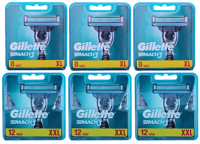 60er Gillette Mach3 Rasierklingen aus 3x 12er = 36 + 3x 8er = 24 Klingen in OVP