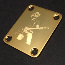 GUITAR NECK PLATE - Engraved Photo Etched - BRAD PAISLEY Fits Fender - GOLD