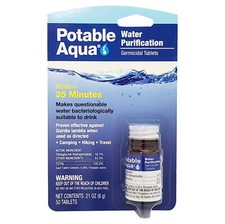 Potable Aqua Water Purification, Water Treatment Tablets - 50 count Bottle