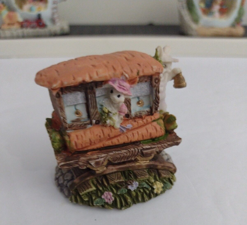 Easter Decorations Resin 7 Pieces Bunny Houses 2 Teapot Houses Miniatures - Picture 15 of 21