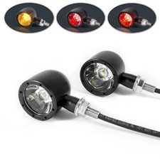 Motorcycle Stop Tail Lights Indicators LED Black Integrated for Custom Cruiser
