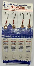 1938 (4) Wright Mcgill Snelled Hook Spinner Fishing Lure Trolling #4284 Size 4