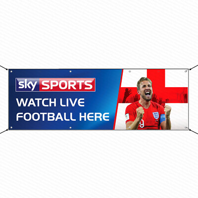 Sky Sports Football Live Here Outdoor Vinyl PVC Banner Schild Bar Pub Club 6 Fuß x 2 Fuß