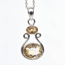 925 Sterling Silver gemstone Jewelry Manufacturer Natural Citrine Jewelry-P055