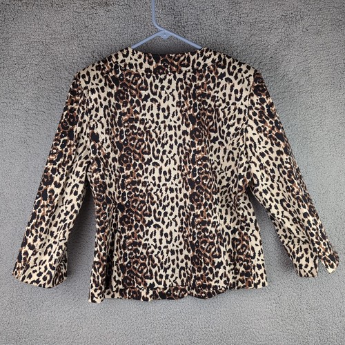 Women's Notation Large Leopard Print Front Pocket Blazer Suit Jacket - Picture 11 of 11