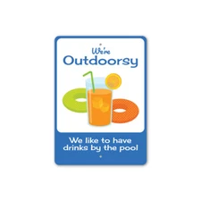 Outdoorsy Drinks By The Pool Sign
