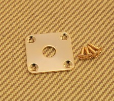 FSJP-G Flat Square Metal Jack Plate For Guitar /Bass w/Screws - Gold