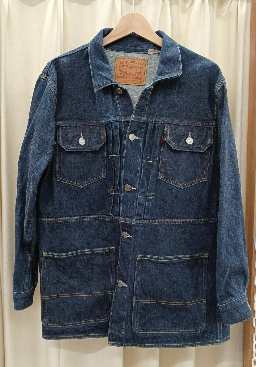 UNDERCOVER LEVI'S TYPE2 TRUCKER MID COAT indaco taglia M