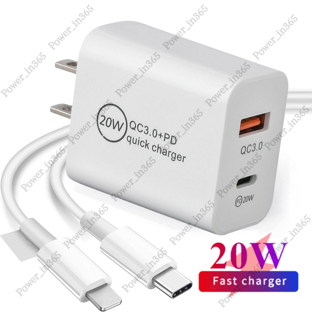 20W Fast Charger Power Adapter Cube USB C Cord For Apple iPhone 14 13 12 11  iPad