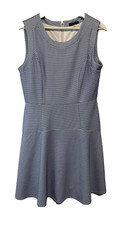 Tommy Hilfiger A Line Fit & Flare Preppy Dress Blue & White  Stretch 12