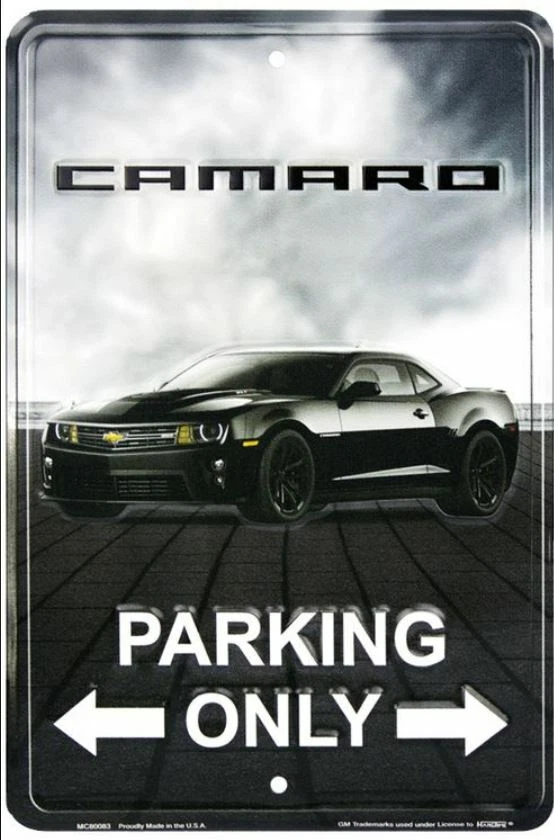 US Blechschild ca 20x30 cm: Camaro Parking only frisch aus den USA Chevrolet
