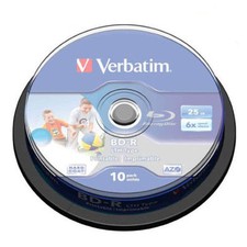 10 BD-R PRINTABLE 6 X Verbatim 100 % Vergini 25 GB Blu-Ray Stampabili Azo 43804
