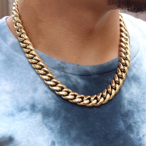 Gold Cuban Link Chain Necklace | eBay