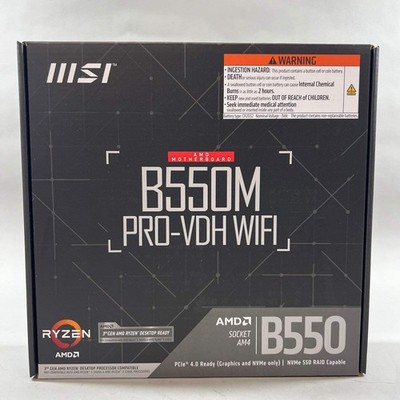 New MSi B550 Pro-VDH Wifi AM4 mATX AMD DDR4 Motherboard