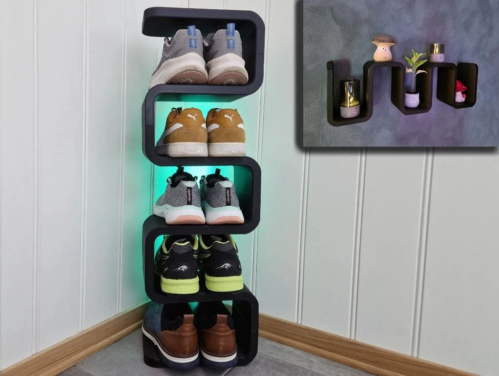 Modern Wall Shelf – 3D Printed Display Rack for Plants, Decor, Shoes & More