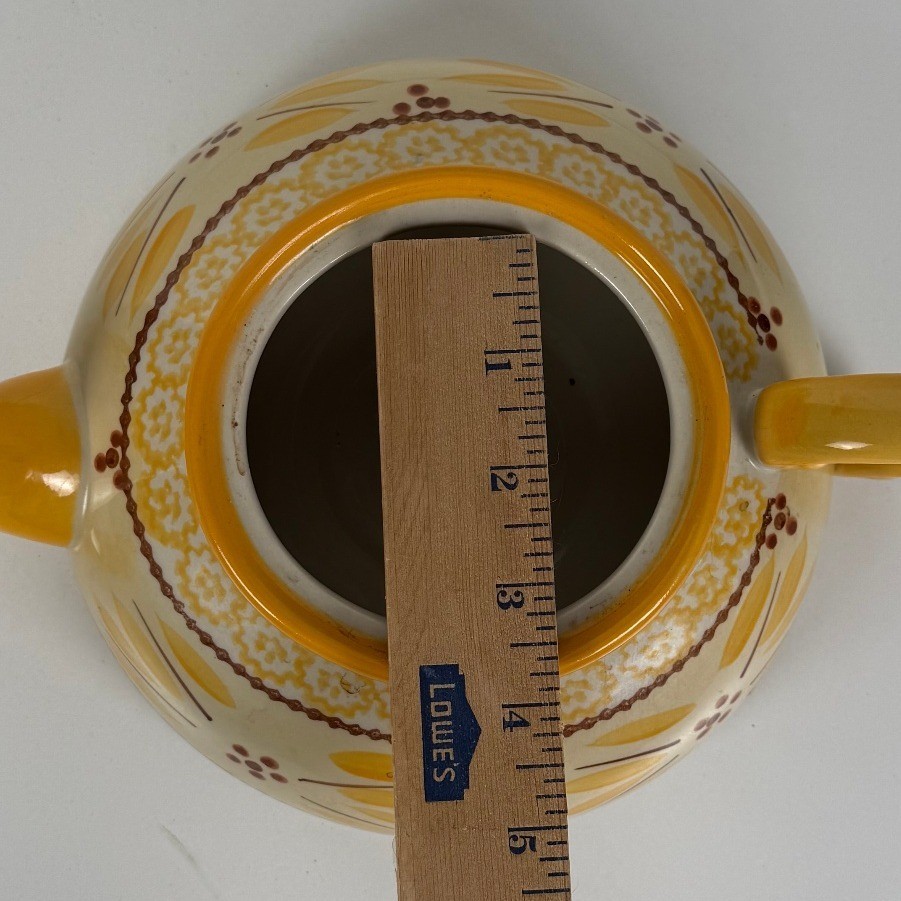 Temptations Ceramic Teapot Decorative Floral Design Kitchen Tea Party Yellow