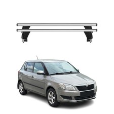 Menabo Dachträger Grundtäger für Skoda Fabia mk2 2007-2014 50kg Alu Silber 2 tlg