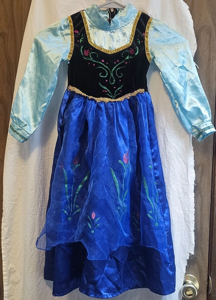 Disney Frozen Princesa Amna Vestido Disfraz Talla 8 Halloween Play Foto 3 de 4