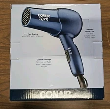 Conair Mid Size Hair Dryer, Blue, 2 Heat/speed Settings, Open Box