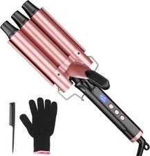 3 Barrel Curling Iron, 1 Inch Hair Crimper Tool for Women Beach Waves, Hair Wave