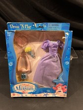 Vintage 1990's Disney The Little Mermaid Dress N Play Purple Dress New In Box